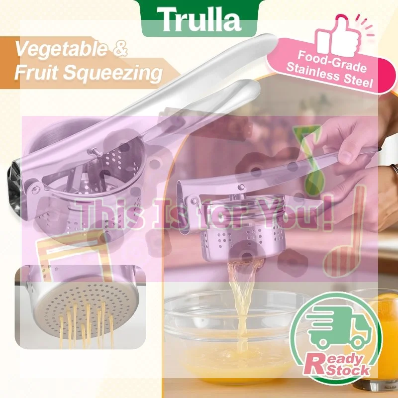 [New Arrival] Stainless Steel Manual Juicer Potato Ricer Multi Functional Food Presser Masher Extractor For Fruit & Vegetable
