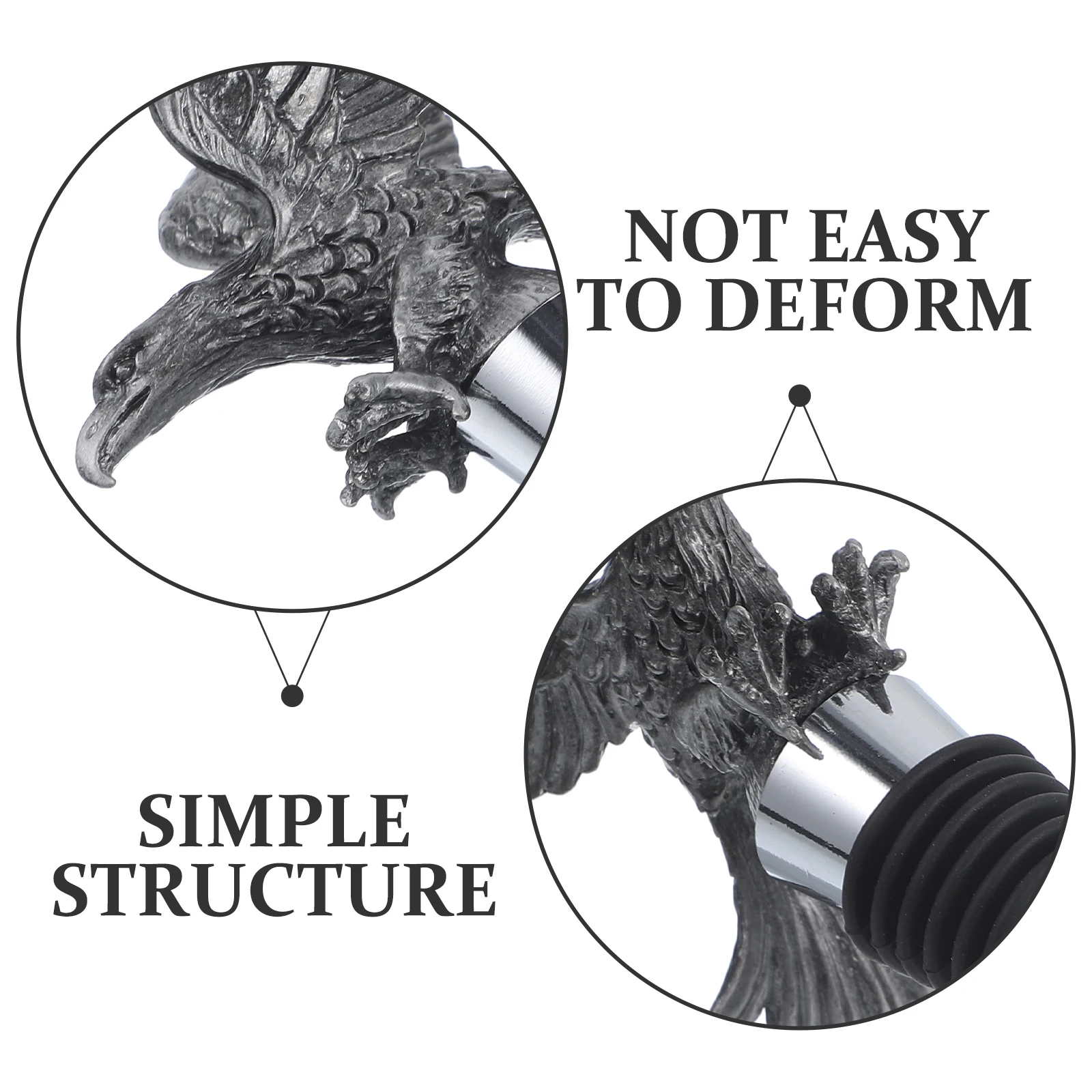 

Eagle Bottle Stopper Zinc Alloy Airtight Sealer for Glass Bottles Reusable Plug Keeps Fresh Long Term Storage Kitchen