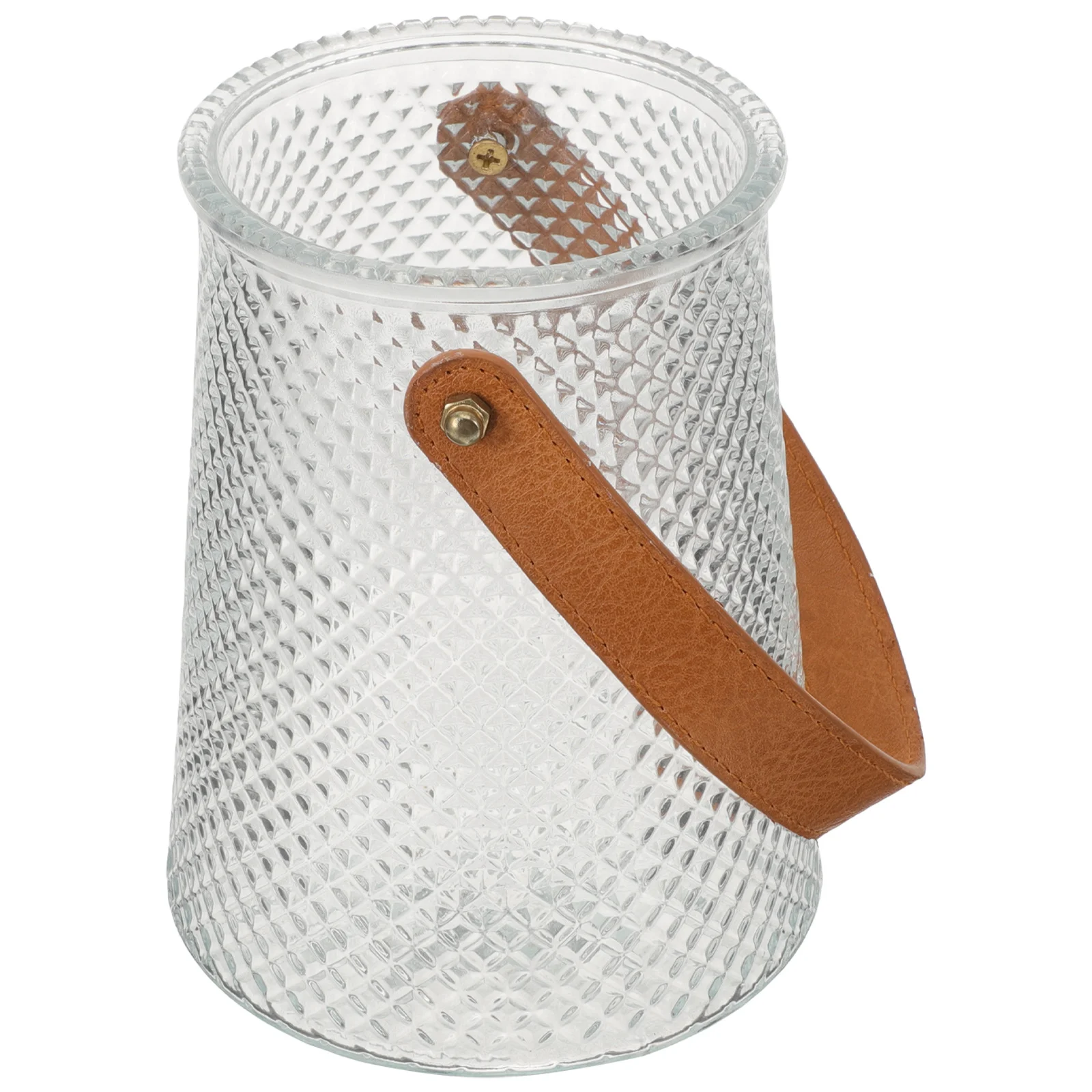 

Clear Glass Bag Vase Handle Decorative Flower Plant Vase Home Desk Tabletop Floral Arrangement Transparent Vase,