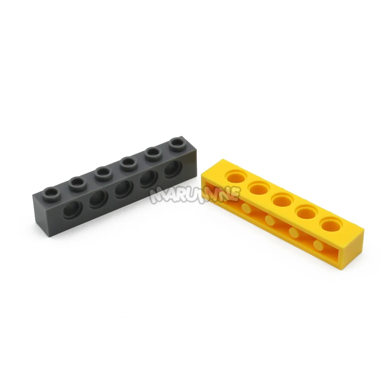 Marumine Technology MOC Brick 15 sztuk 1x6 z 5 otworami mechaniczny Model Building Blocks akcesoria części kompatybilne z 3894