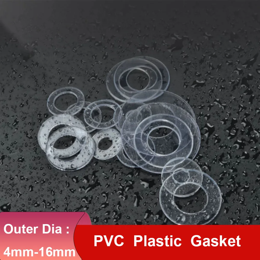 500/1000 Pcs Hard Transparent Plastic Pvc Flat Washer Clear Plastic Washers Insulation Gasket Size Inner x Outer x Thickness