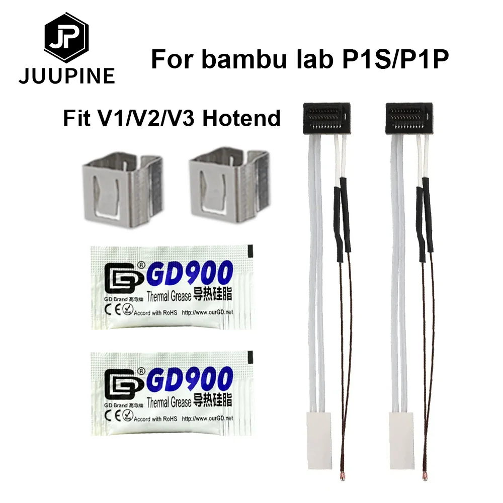 For Bambulab P1s Thermistor Bambu Lab P1P Bamboo Lab Heater  24v 65w Caremic Heater Temperature Sensor 350℃ for Bambu Hotend