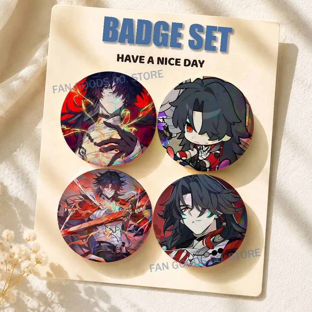 M-Mortenax Blade Stars R-Rail 2-piece set Pins Backpack Clothe Jewelry Accessories Round Brooch Button Badge Fan Collection Gift
