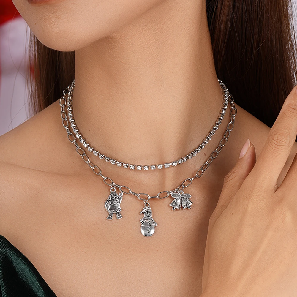 Aihua neue Mode Weihnachten Halskette für Frauen Mädchen Santa Claus Hirsch Glocke Weihnachten Stern Baum Anhänger Halskette Neujahr Geschenke – Detail 20
