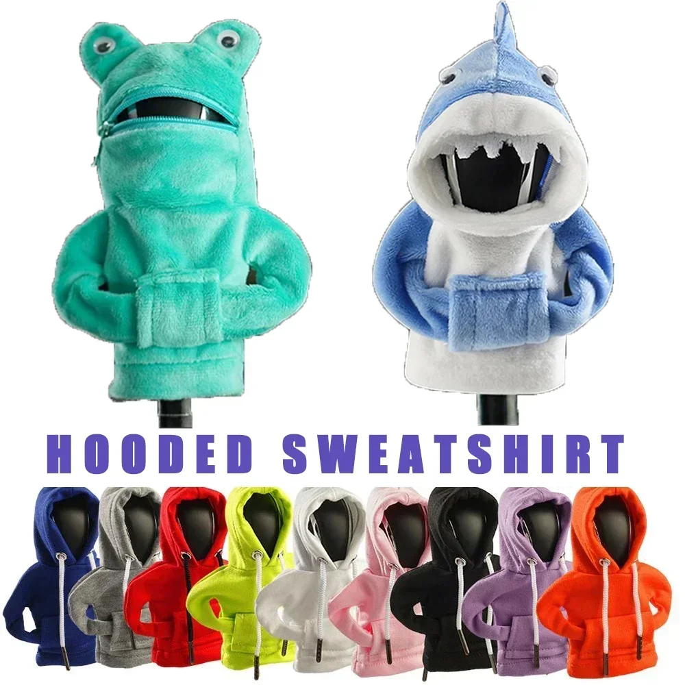 جديد جودة عالية القرش هوديي غطاء ناقل الحركة سيارة والعتاد رئيس التحول المقبض رافعة غطاء هوديي مقبض تروس زينة السيارات #1