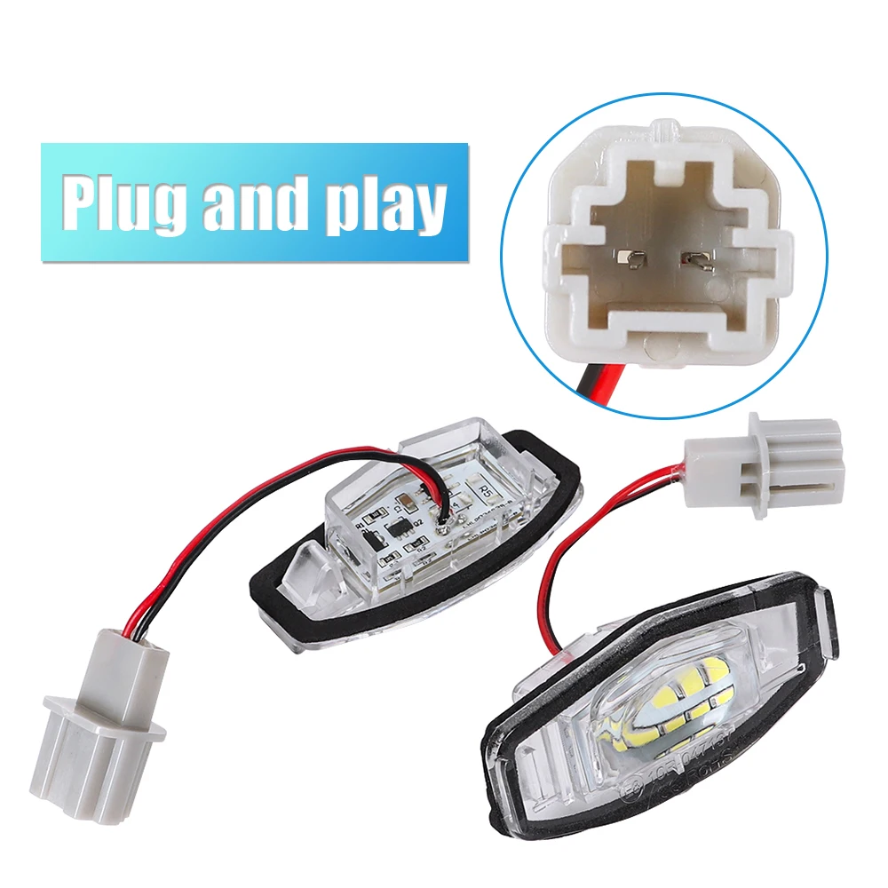 2X NEW Error Free White LED Car License Plate Light Bulbs Accessories For Honda Civic 7Th 8Th 9Th Gen Pilot Odyssey Accord 7 8 9 - view 3