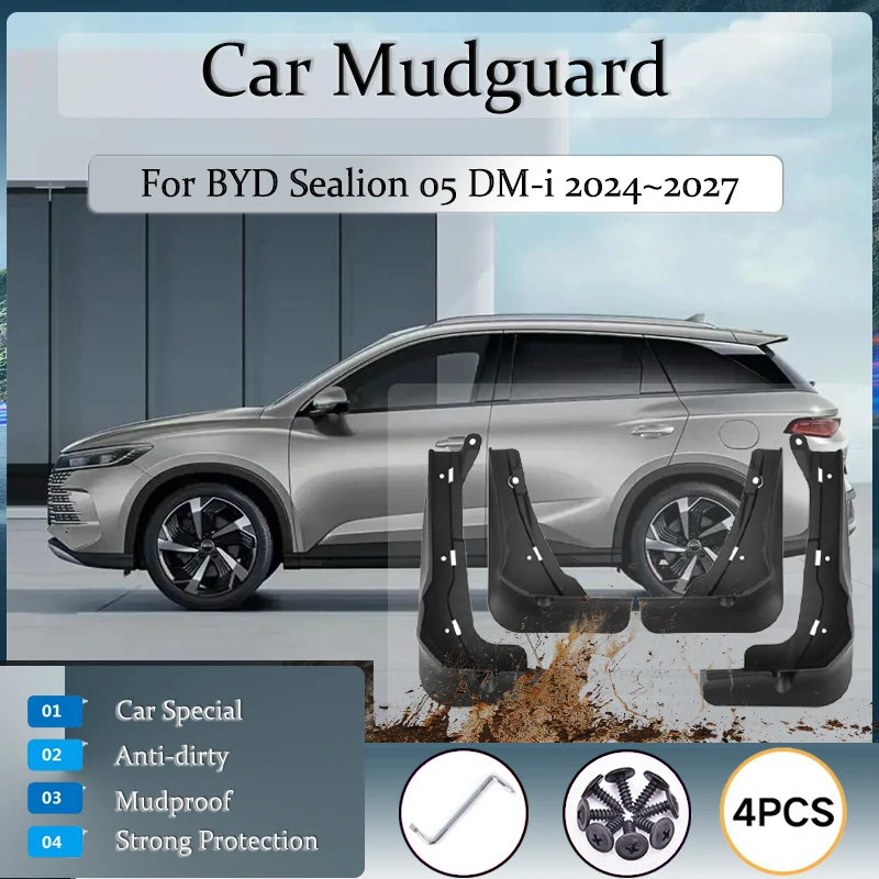 

Car Mudguards For BYD Sealion 05 DM-i 2024 2025 2026 2027 Antifreeze Mud Fender Splash Guard Front Rear Mudflap Auto Accessories