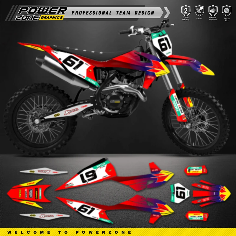 

PowerZone Graphics Motorcycle Decals Stickers Kit For KTM SX SXF MX 19-22 EXC XCW Enduro 20-23 125 to 500cc