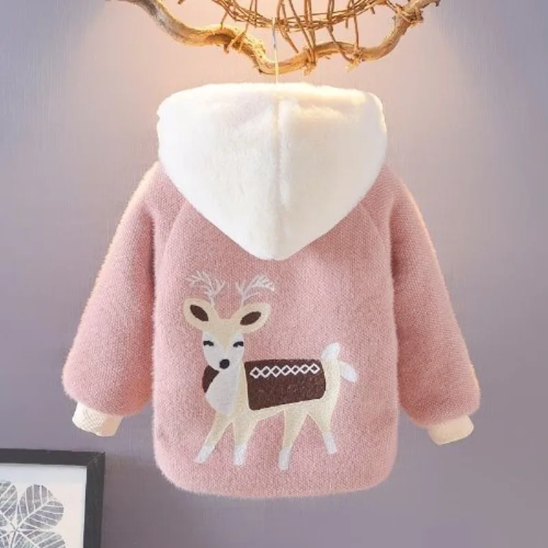 

4-10 Years Old Girl's Thick Coat Autumn And Winter Children's Warm Jacket Fashion Kid's Outerwear Baby Clothes