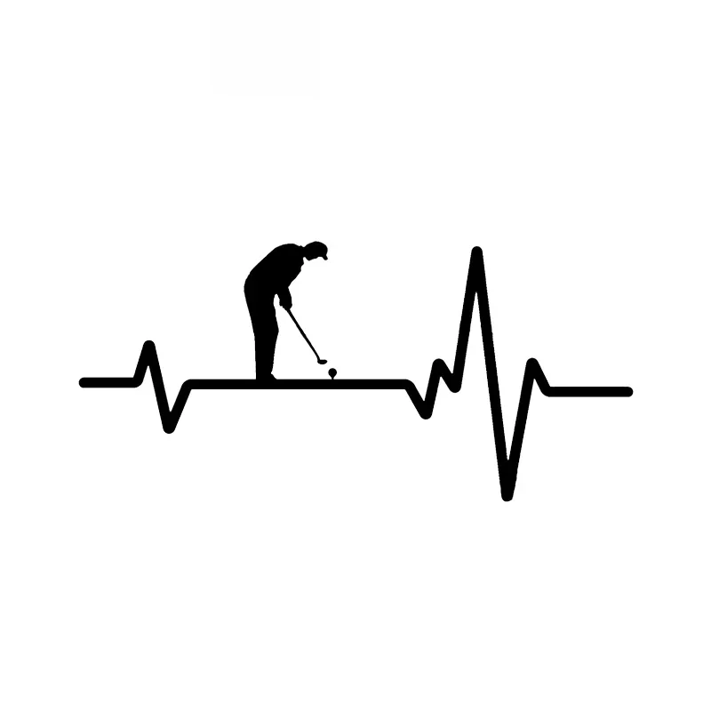 

Mysterious ECG Golf Sports Sticker High Quality Car Window Decoration Personality PVC Waterproof Decal Black/White, 17cm*8cm