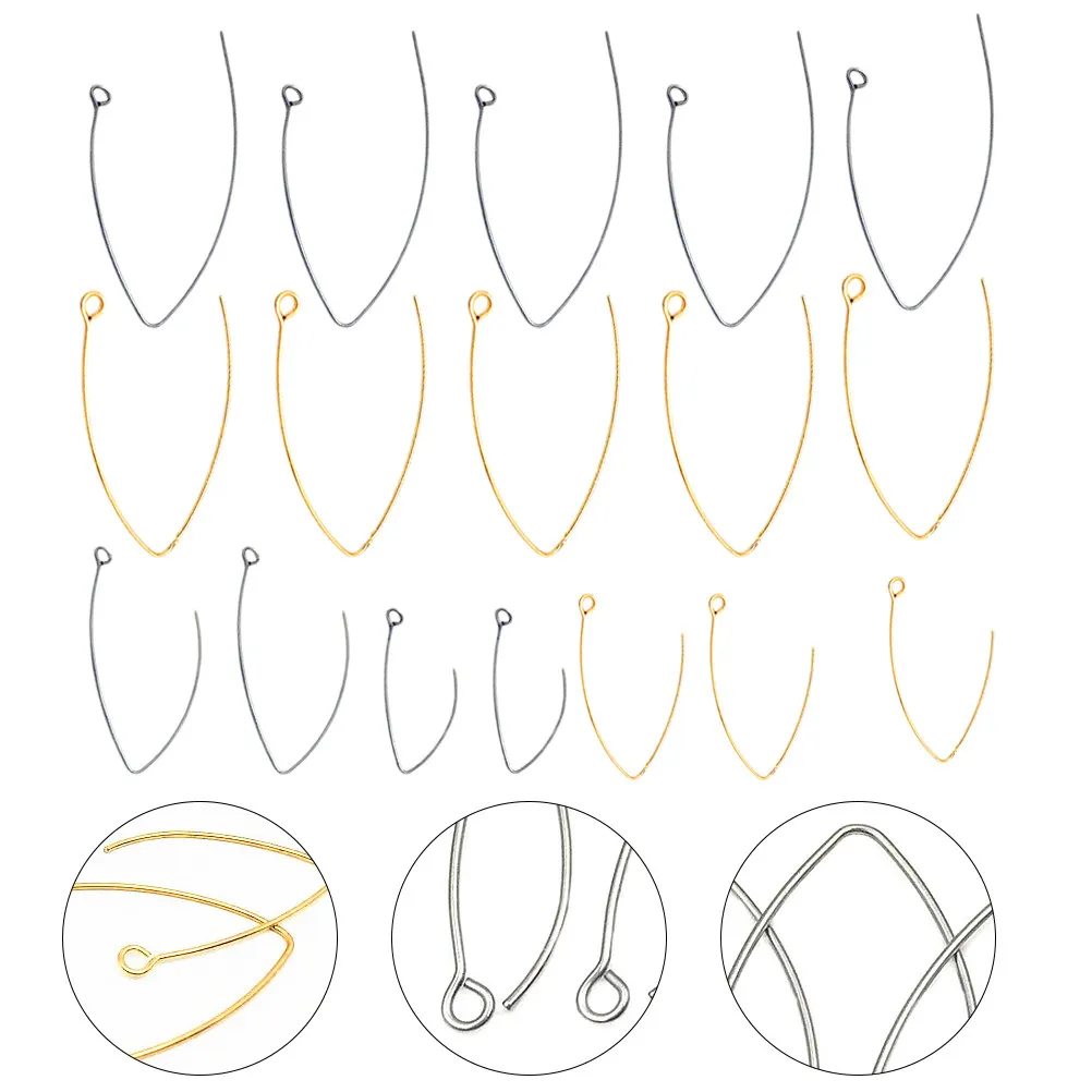 40Pcs Stainless Steel Allergy-Free Ear Hooks Simple V-Shape Earrings Parts Lightweight DIY Jewelry Making Accessories Daily