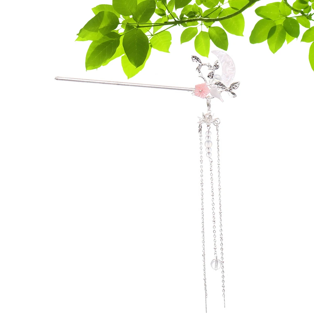 

Hair Sticks Bun Hairpin Silver Bridal Accessories Women Updo Tassel Chopsticks Traditional Fashion Beautiful Gift