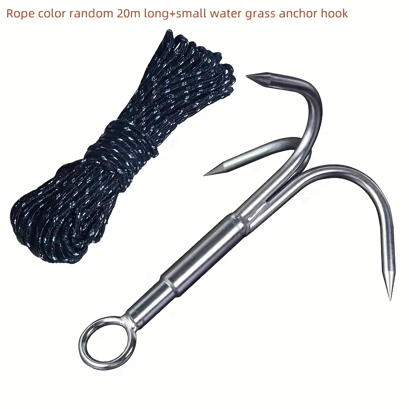 3-Claw Grappling, with 787.4-inch Rope-Multi-functional Flying Tiger Anchor,for Salvage,Cleaning Water Grass and Outdoor Fishing