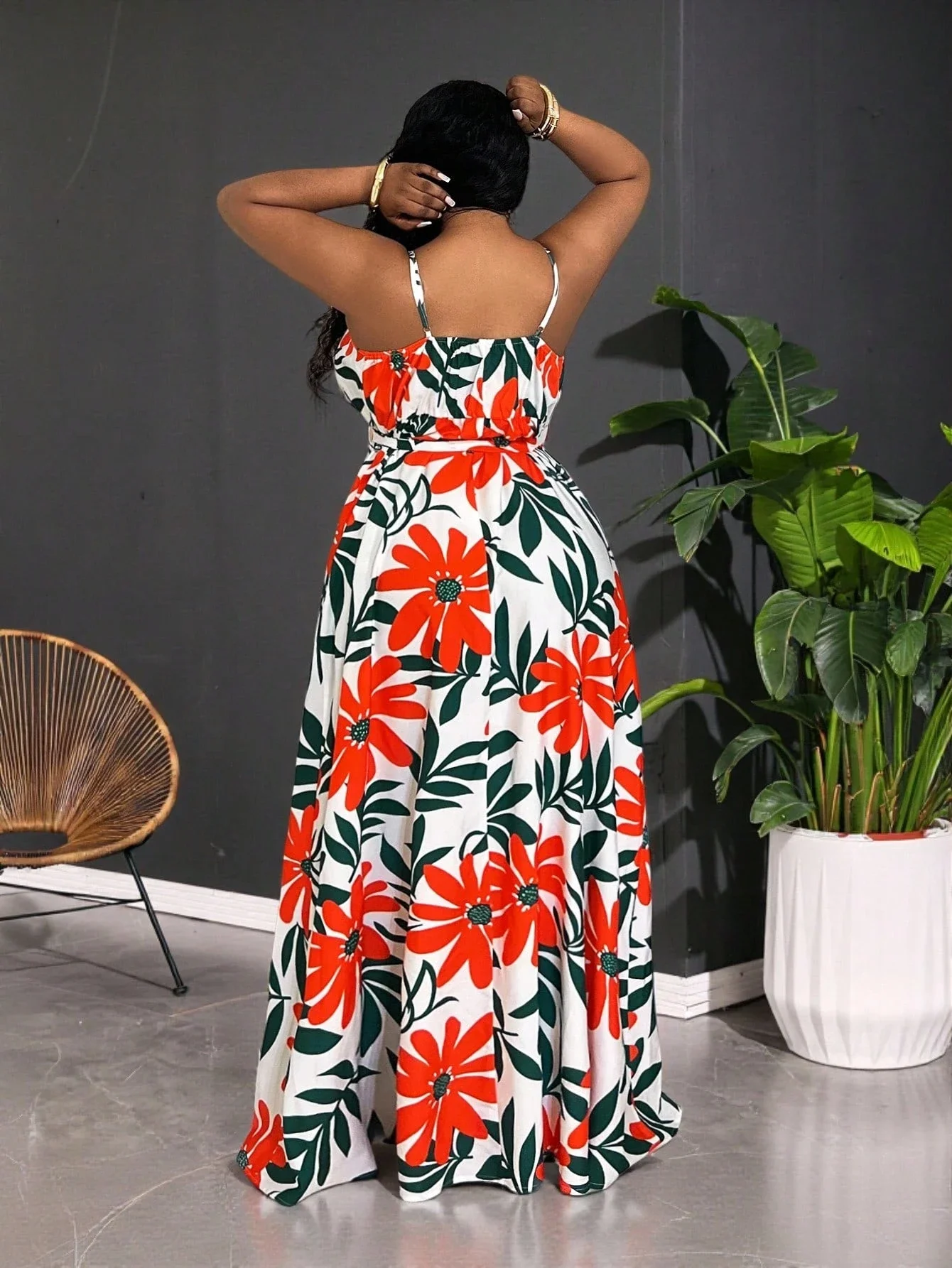 

Богемное платье макси без рукавов с цветочным принтом для женщин, для летнего пляжного отдыха