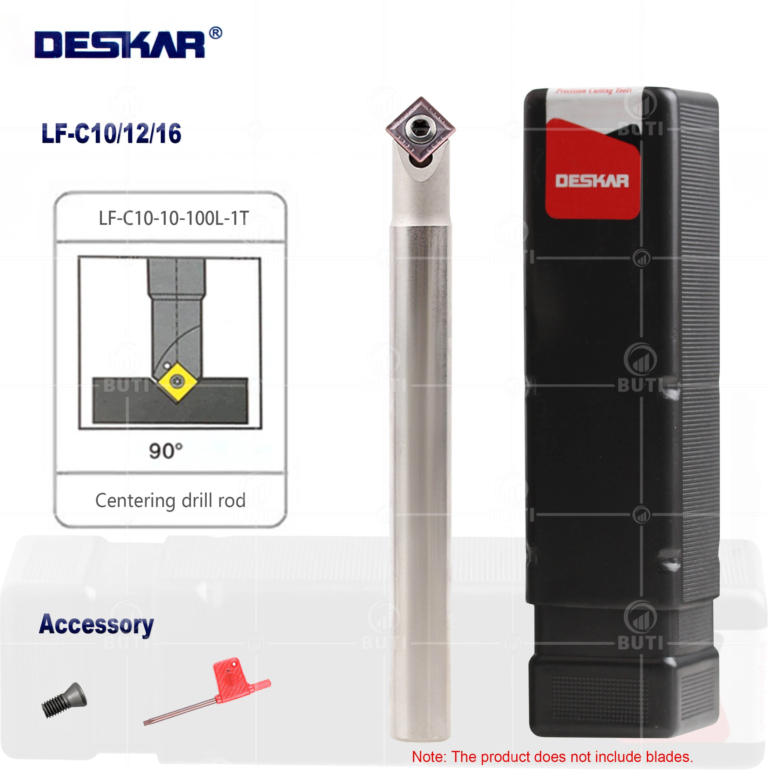 DESKAR-SPMX Torno Lâminas de corte, suporte branco, CNC Chanfro Turning Tool Sets, 10D10d100L1T 12D12d120L1T 16D16d120L1T, 100% Original