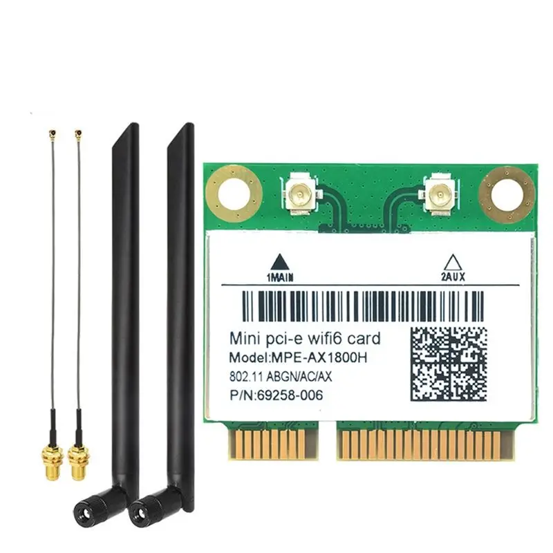 

Stylish-RTL8852BE WIFI6 Card+2Xantennas AX1800M Wifi Bluetooth5.2 2.4Ghz/5Ghz WIFI Card Adapter 802.11Ax For Win10/Win11