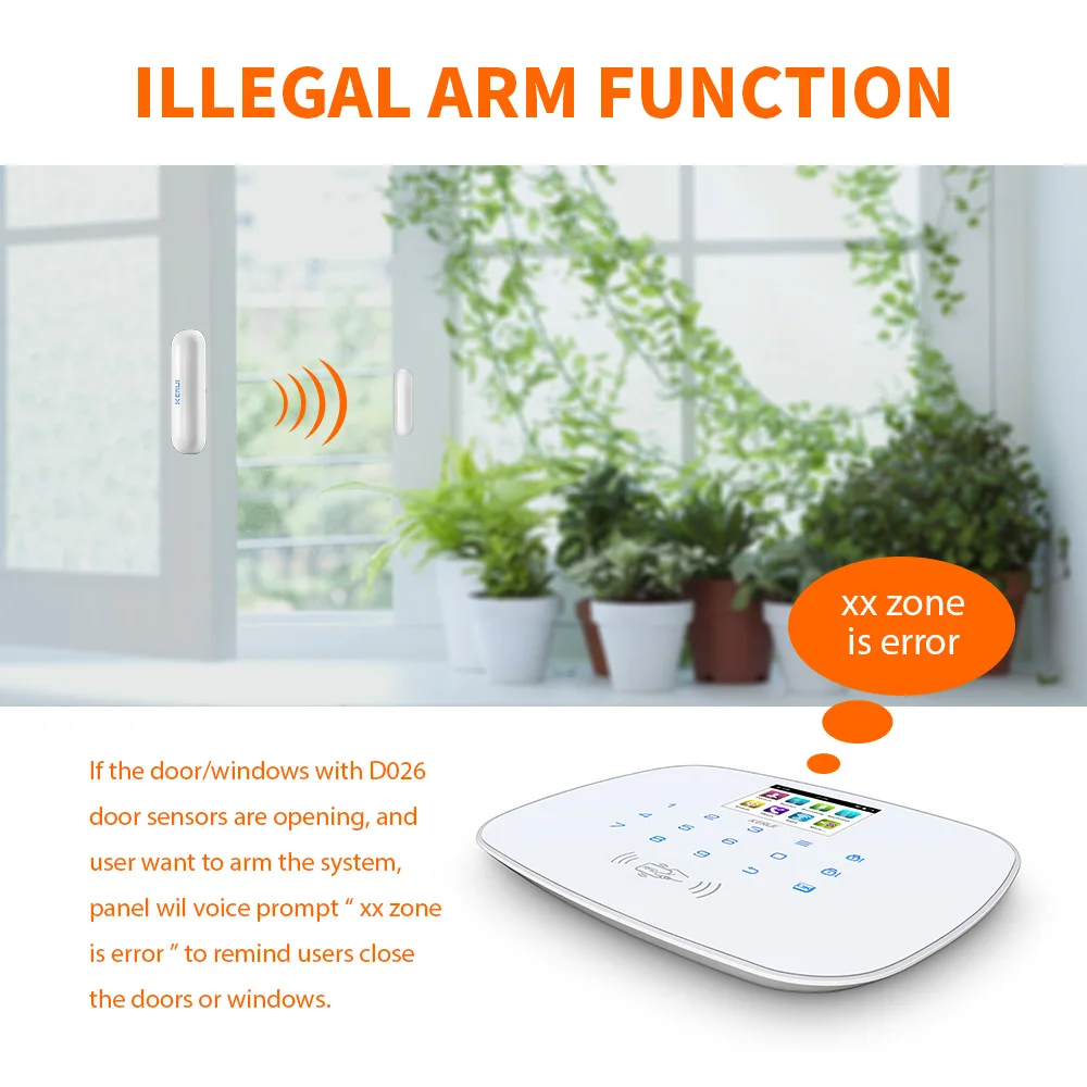 KERUI W193 Home Security Alarm System GSM/WIFI Connection Mobile Wireless Burglar Alarm Kit with Motion Sensor Siren