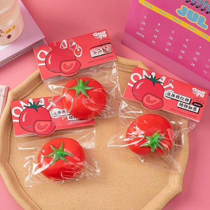 لعبة ضغط الطماطم السائلة لتخفيف التوتر - لعبة تململ حسية لفاكهة المحاكاة بطيئة الارتفاع لتخفيف القلق، هدية للأطفال والكبار #3