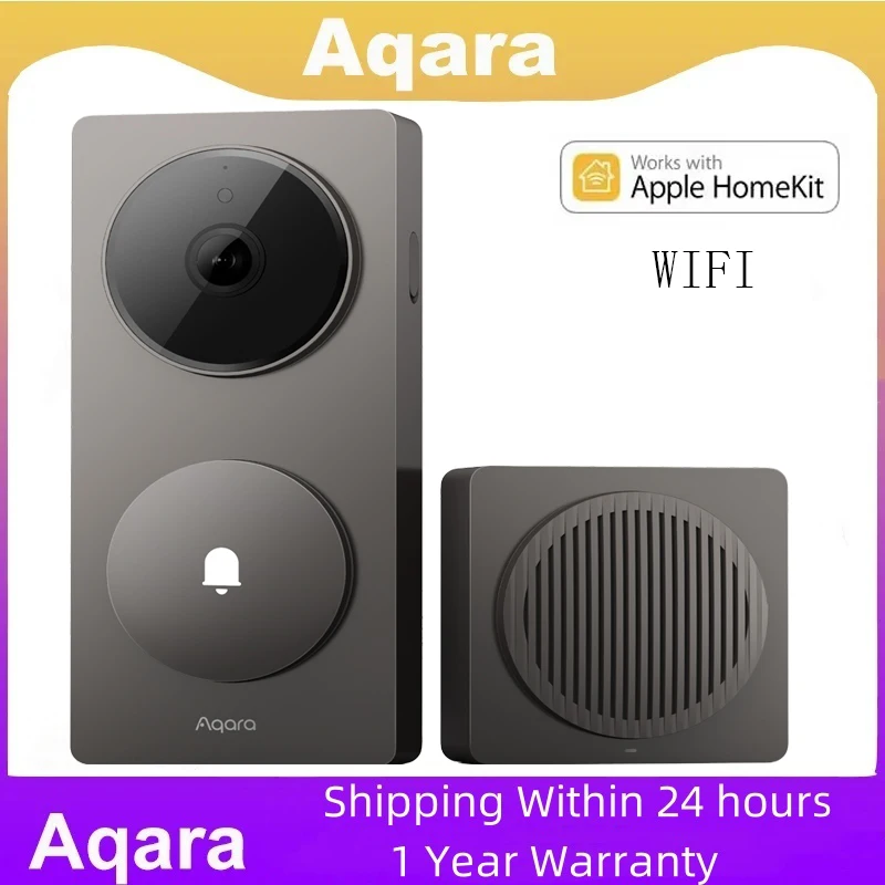 Aqara Smart G410 Video Doorbell Smart Hub Gateway 2K WiFi 2.4GHz/5GHz Zigbee/Thread AI Face Recognition For Apple HomeKit APP
