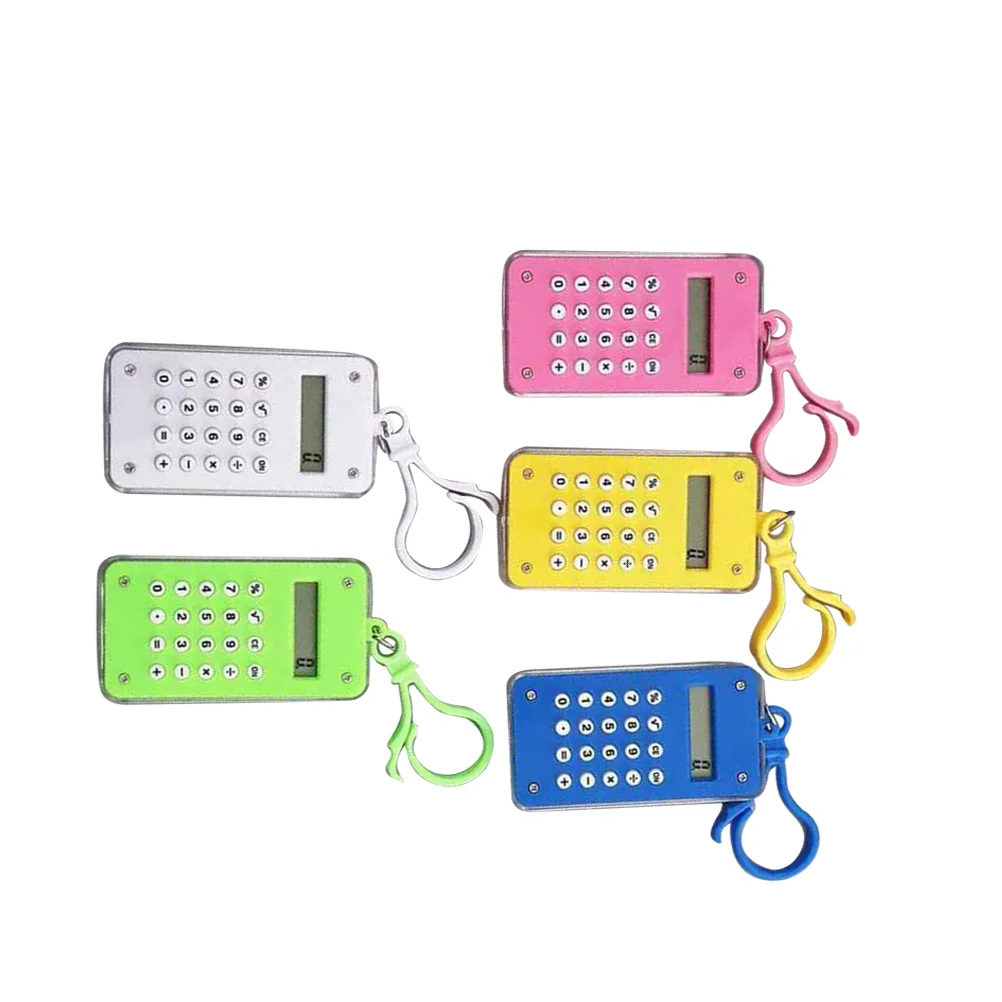 5 Pcs Mini Calculator Creative Candy Color Reckoner Simple Portable Mathematics Learning Stationary Modeling Students