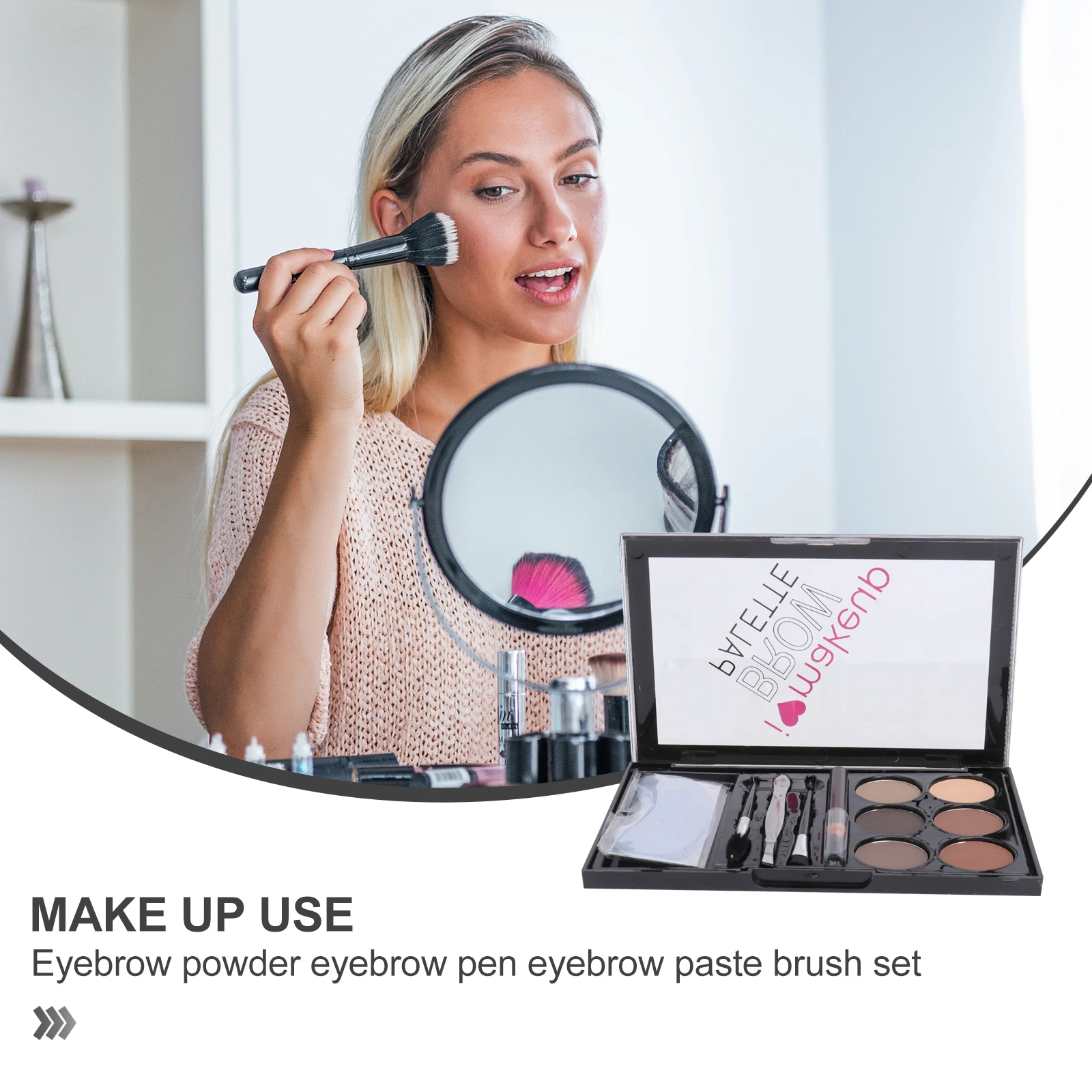 

1 Set 6 Colors Waterproof Long Lasting Eyebrow Powder Kit Durable Makeup Brow Brush Tools For Women Accessory Gift