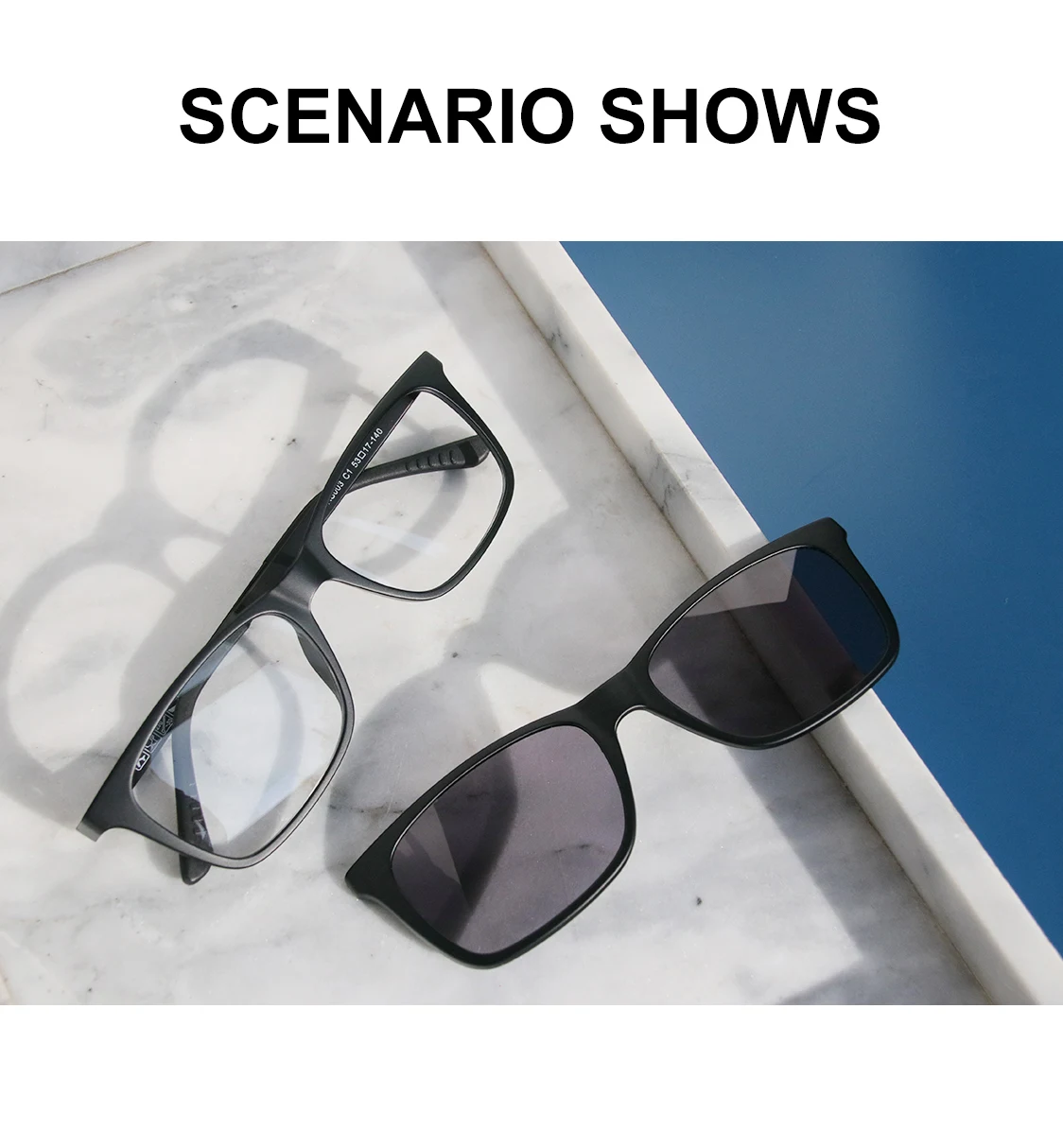 RS003 Myopie Brillen Rahmen Männer Quadratische Optische Gläser Rahmen Polarisierte Magnetische Clip auf Sonnenbrille – Detail 8