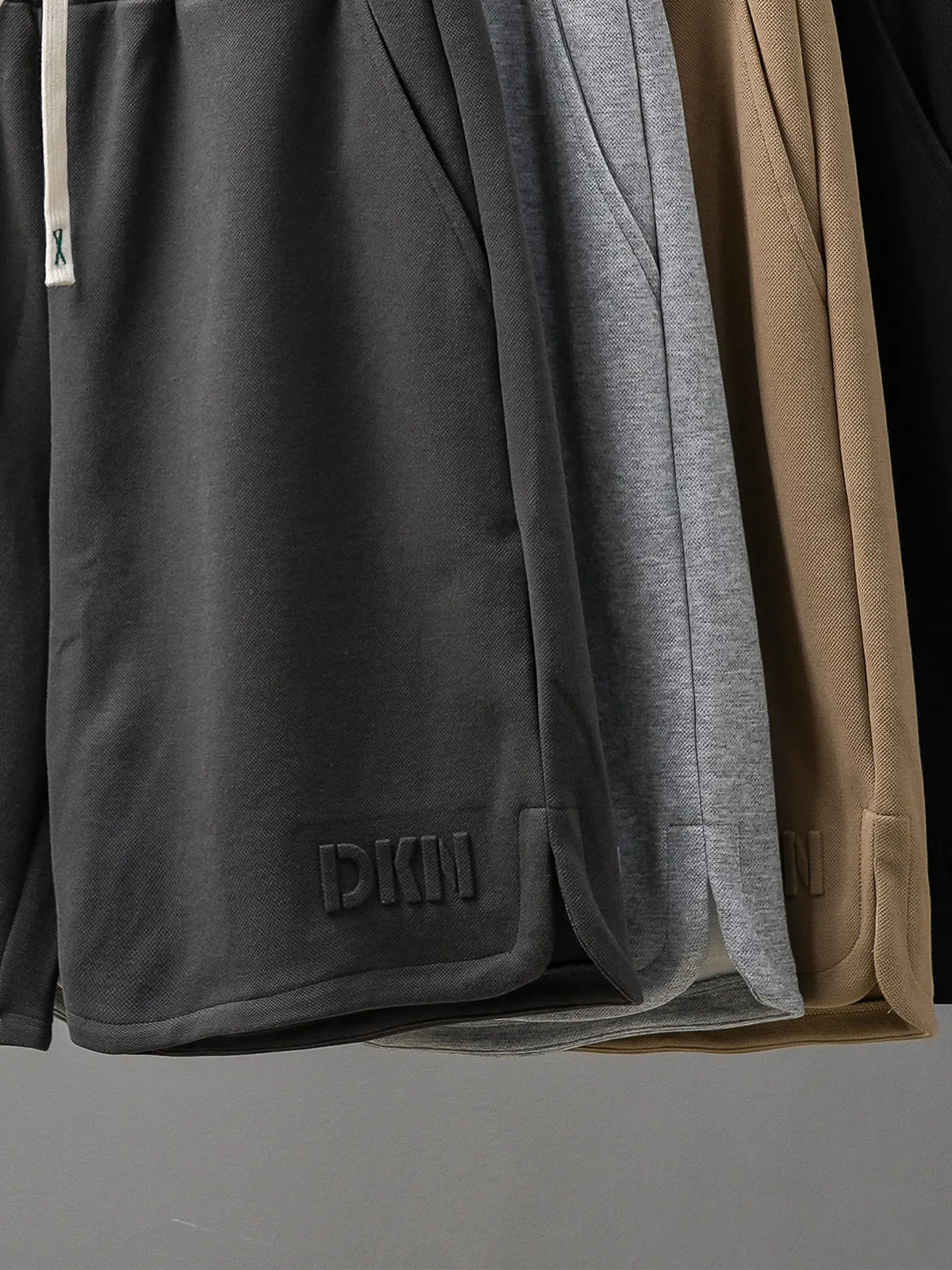 DUKEEN Heavyweight Pique Fabric Shorts for Men 2024 Summer Casual Basketball Five-Point Pants Grey Sports Jorts Men\'s Clothing