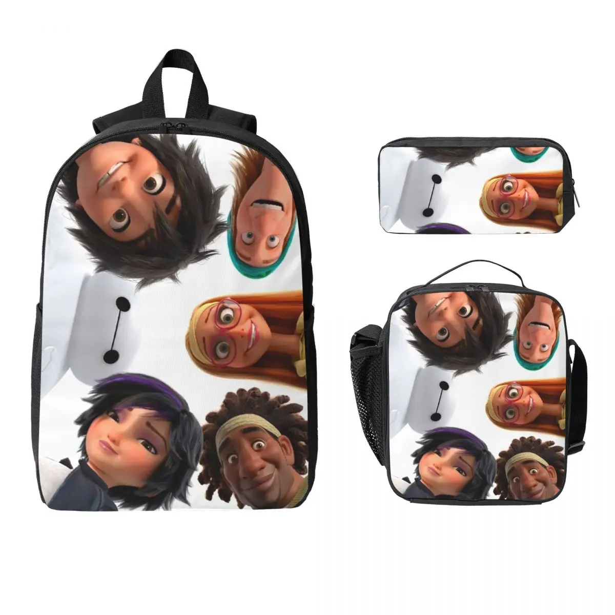 

Big Hero 6 Backpack Student Boys Girls BookBag School Bag Computer Shoulder Bags 3ps Insulated Lunch Bag Pencil Case