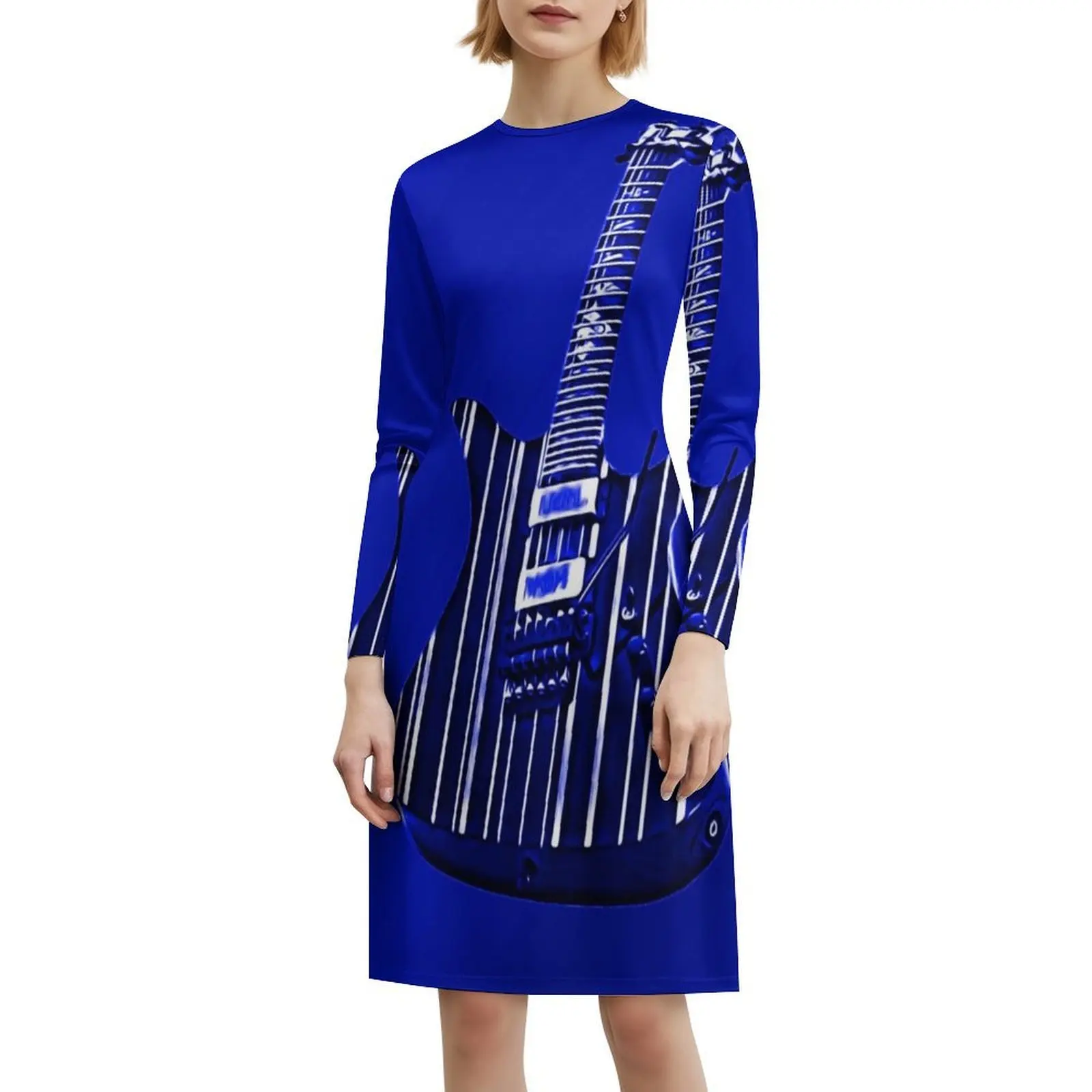 فستان بوهيمي عتيق على شكل فن الجيتار بأكمام منتفخة أو خيارات بدون أكمام للنساء فستان عازف الجيتار مشغل الجيتار الموسيقي #6