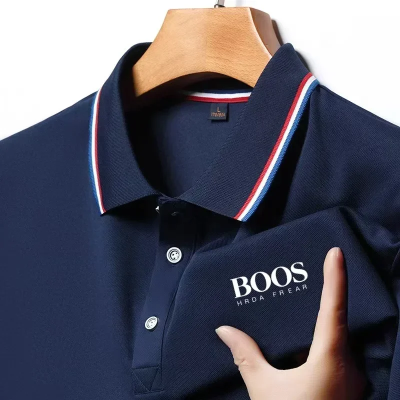 Summer Men's Polo Shirt Casual Business High Quality Breathable Short Sleeve Multi-Color Printed Quick Dry Fashion Tops Tee Male