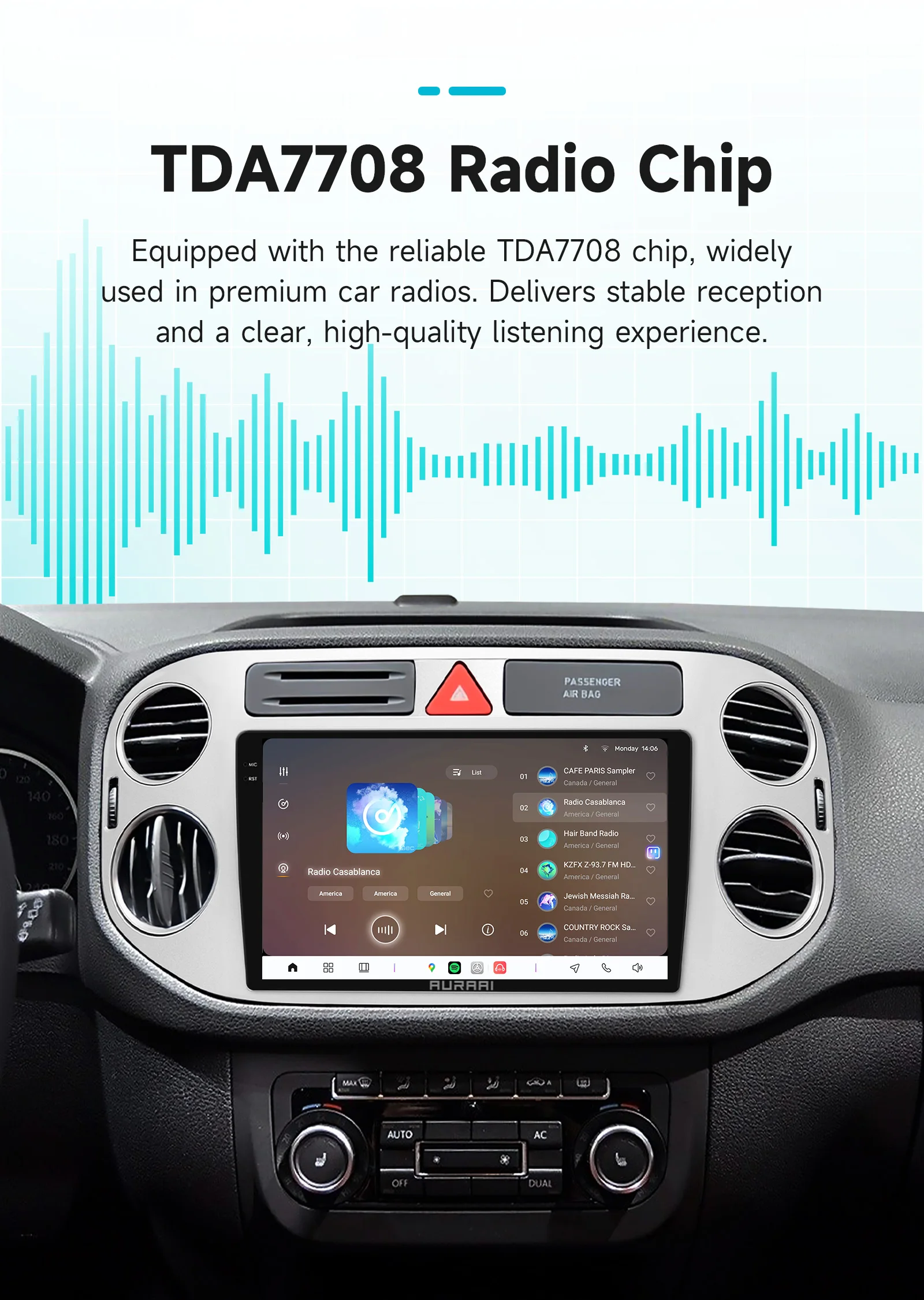 AURAAI X100 Android Auto-Intelligent-Bildschirm für Volkswagen Tiguan 1 NF Insignia UIS7870 GPS DSP 4G BT Auto CarPlay ADAS 360 ° GLAS – Detail 22