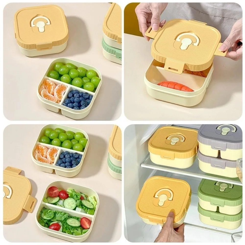 Portable With Compartment Lunch Box Microwave Heatable Leak-proof Fruit Salad Lunch Container Plastic Student Lunch Box Picnic