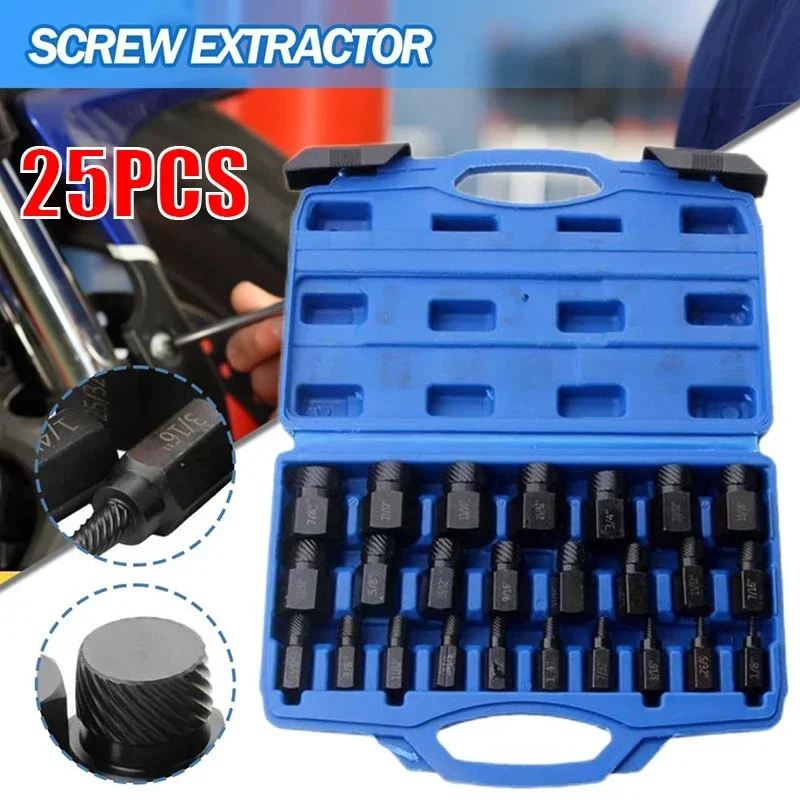 10/25pcs Screw & Bolt Extractor Set Screw Extractor Remover Broken Bolt Remover Tools