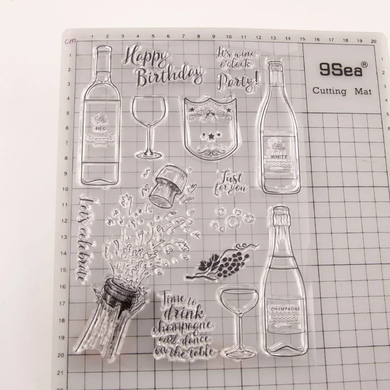 Wine Bottle Transparent Clear Stamp Silicone Seal Roller Stamp DIY Scrapbook Album