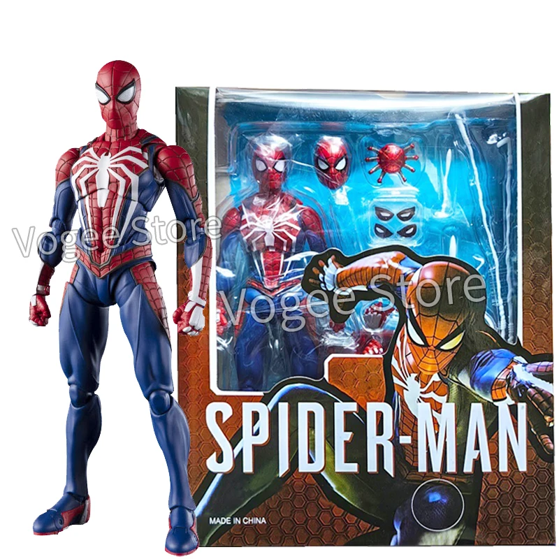 Figuras de acción de los vengadores para niños, juguete de Spiderman, traje mejorado, edición de juego de PS4, 16cm