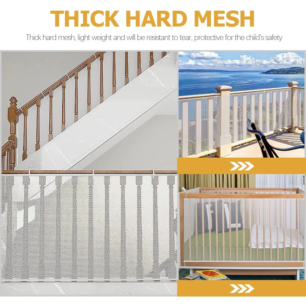 1Set Stair Safety Net Banister Guard Baby Railing Net 2x0.9m Tear-Resistant Balcony Screen for Kids Pets Child Proof