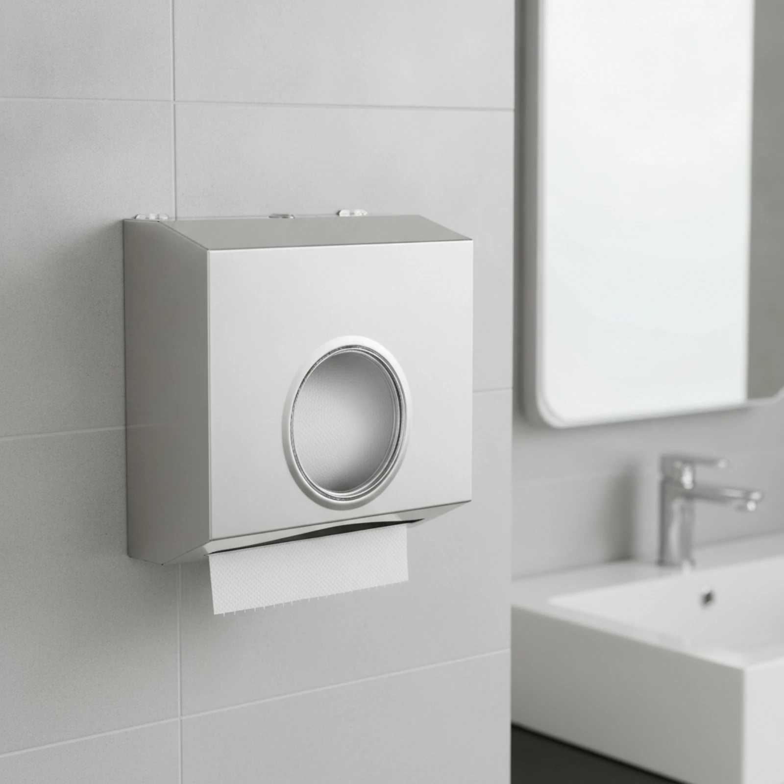 Bathroom Tissue Dispenser with Shelf Lockable Bathroom Tissue Dispenser Heavy-Duty Space-Saving for Hotels, Public Restrooms