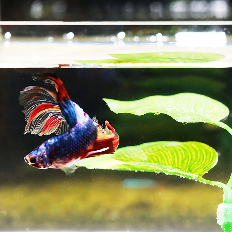 

1Pc Artificial Aquarium Leaf Plants Decoration Betta Fish Rest Spawning Ornamental Plant Fish Play Relax Hide Leaf Hammock
