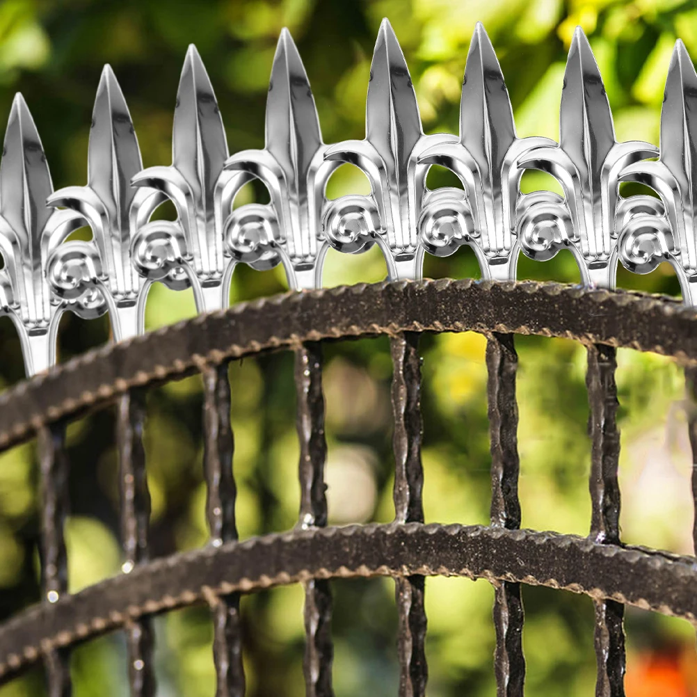 

6Pcs Metal Fence Toppers Garden Decorations Pointed Shape Finial Post Tops Outdoor Security Privacy Enhancing Accessories