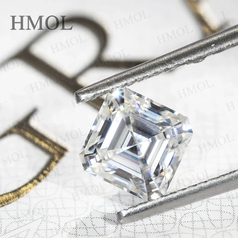 

2025 Moissanite Stone D white Asscher Ordinary Cut VVS1 Ring Necklace Earrings Main Materials Beads for DIY with GRA Certificate