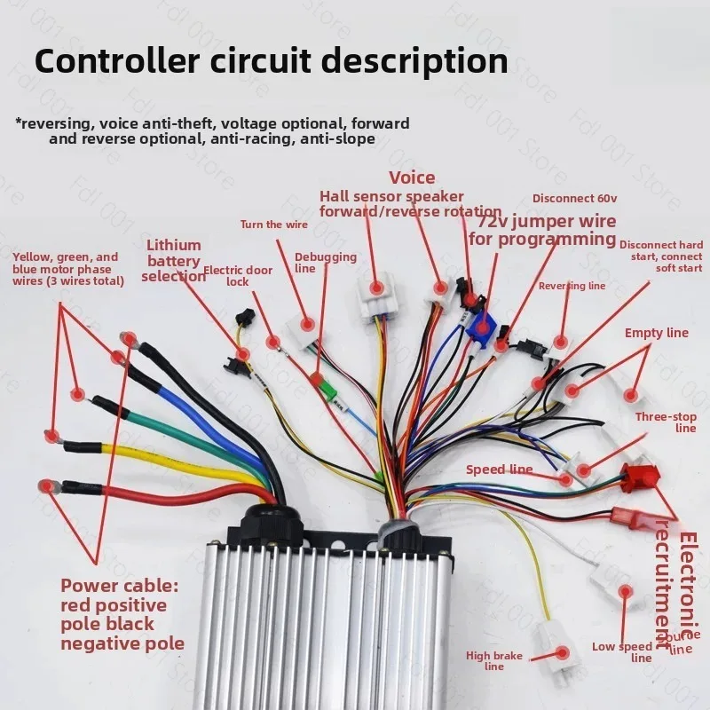 3000W High Power Electric Tricycle Motor 18T Internal Spline Integrated Shift Differential