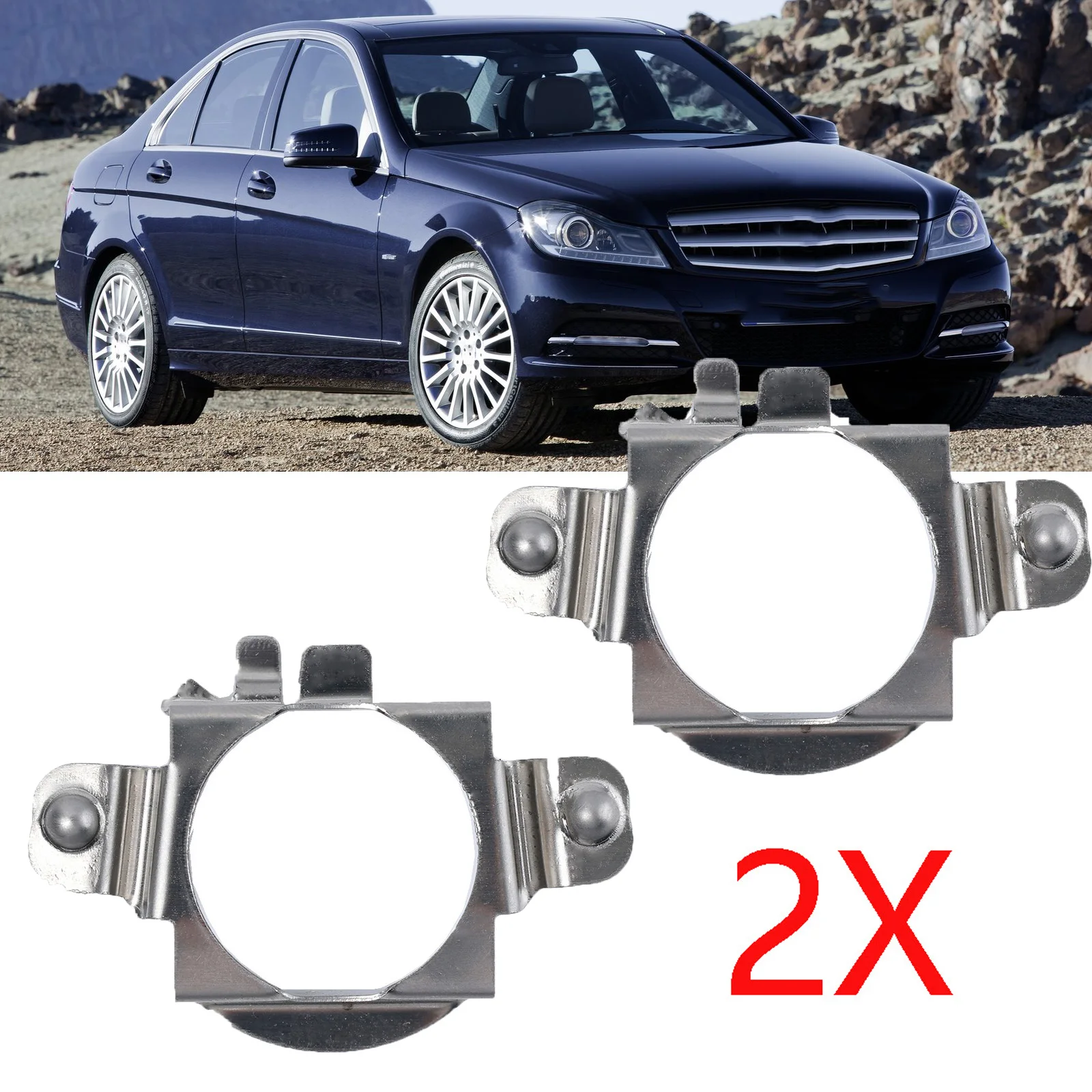 2X H7 LED Bulb Adapter For Benz C-Class W204 CLA-Class C117 ML-Class GLE-Class Car Headlight Base Retainer Headlamp Holder