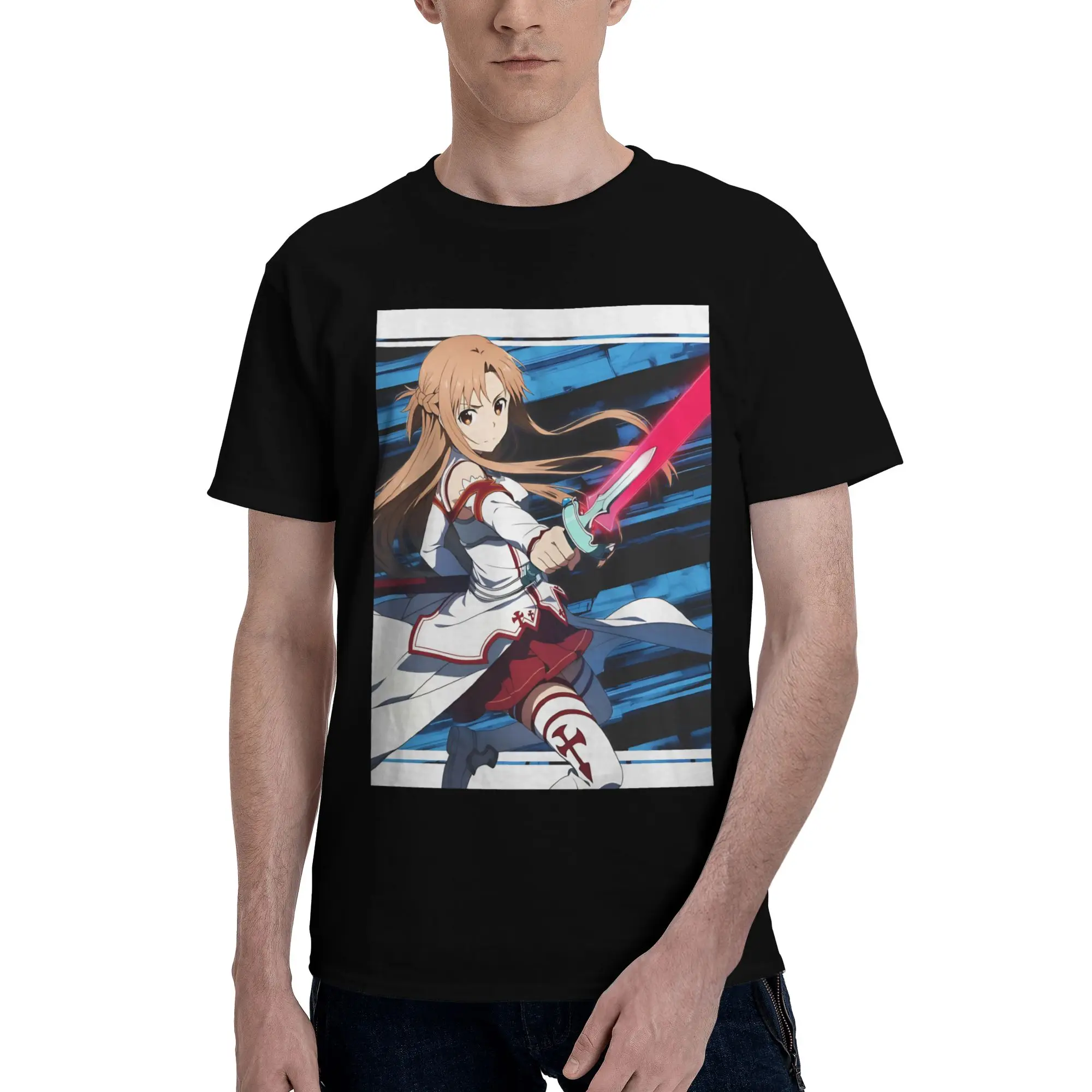 Asuna   SAO 86  Novelty Graphic 100% Cotton T-Shirt Bandai SAO Tees Tops For Men
