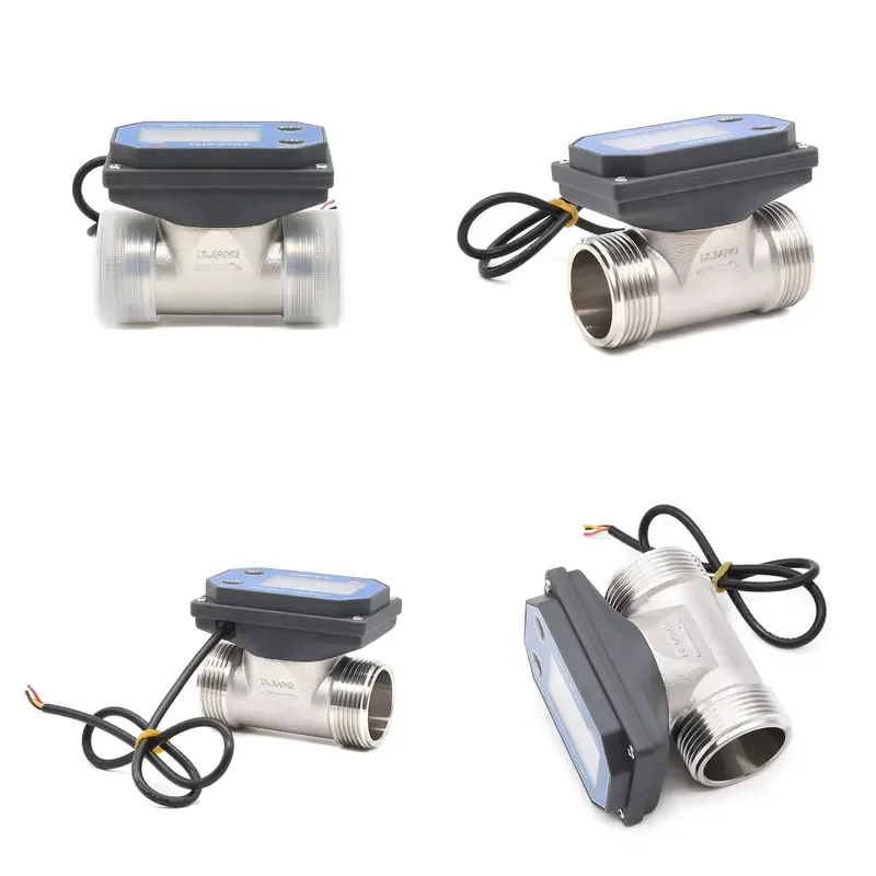 SEA DN32 Residential Stainless Steel Flow Meter Model BT01 5-24V LCD Digital Display 40-460L/min Metering Counter