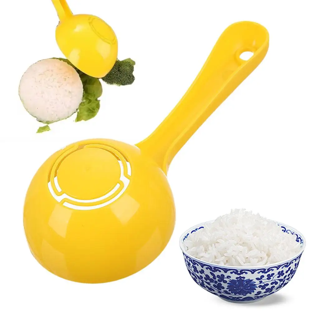 Semi-circular Rice Ball Mold Commercial Bowl Spoon Making Home Baking Paddle (yellow) Tool Reusable Sushi Scoop Cooker C2I6