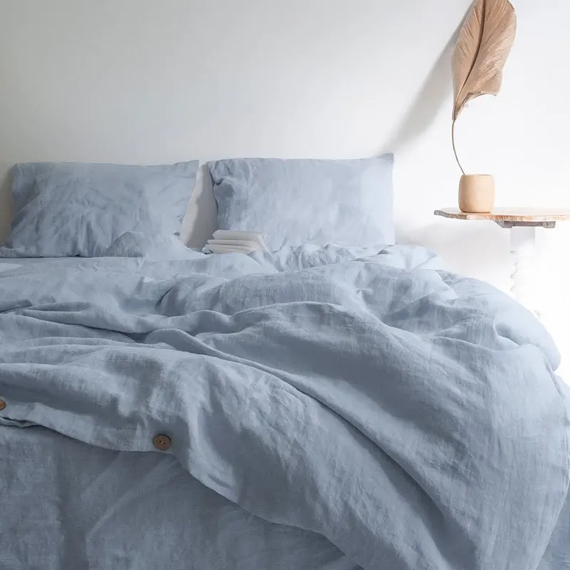Linho puro, verão, simples, cor sólida, lavado, luxo leve, lençóis, capas de edredom, roupa de cama, suprimentos