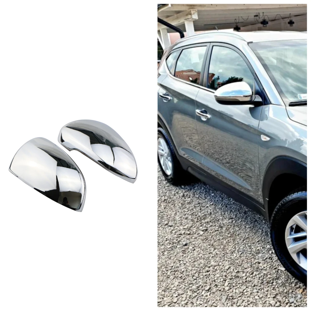 

ABS хромированное автомобильное зеркало заднего вида, дверные боковые зеркала, накладка, 1 пара для Hyundai Tucson 2015 2016 2017 2018 2019 2020, аксессуары