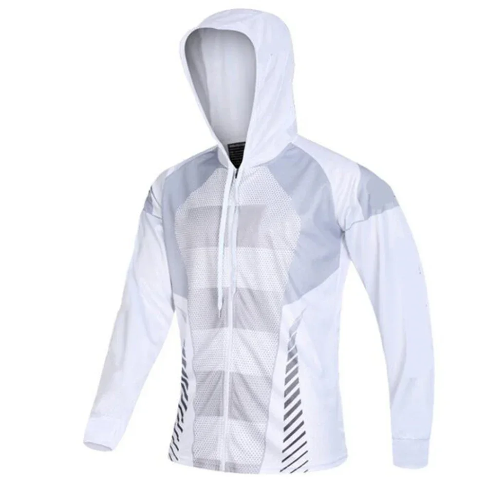 

2025 Summer Men Hooded Long Sleeve Performance Fishing Shirts Jersey Fishing UV Hoodies Fishing Clothing