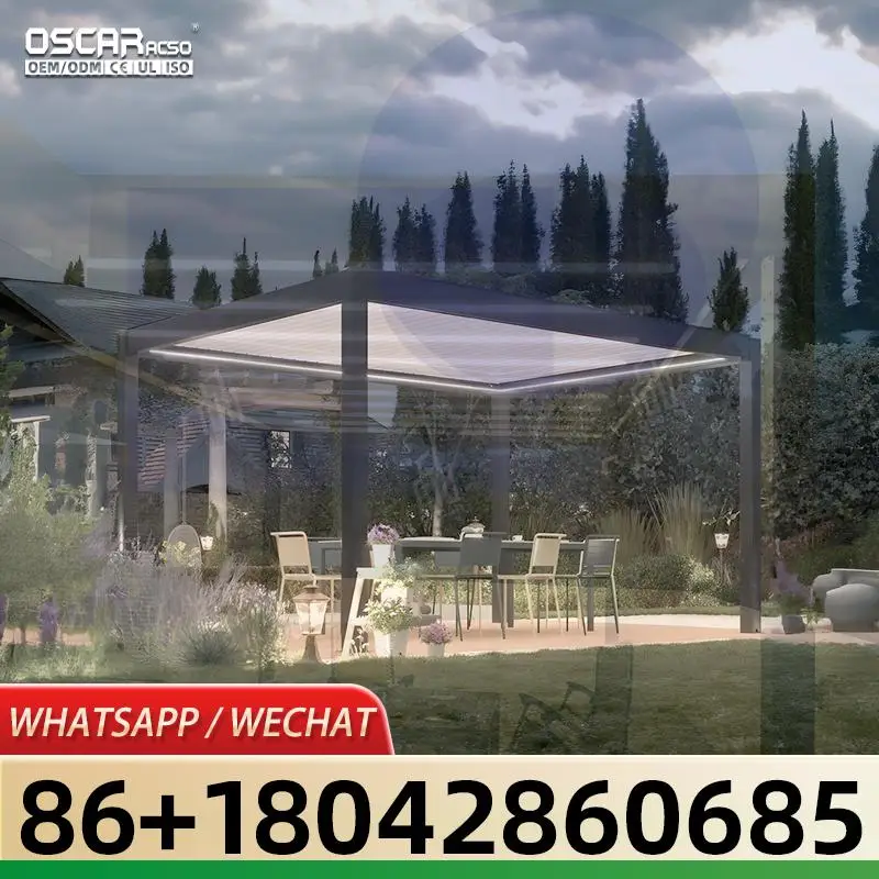 

Регулируемые прочные уличные патио, сад, у бассейна, индивидуальные моторизованные выдвижные алюминиевые навесы из ПВХ на крыше для европейского Restau