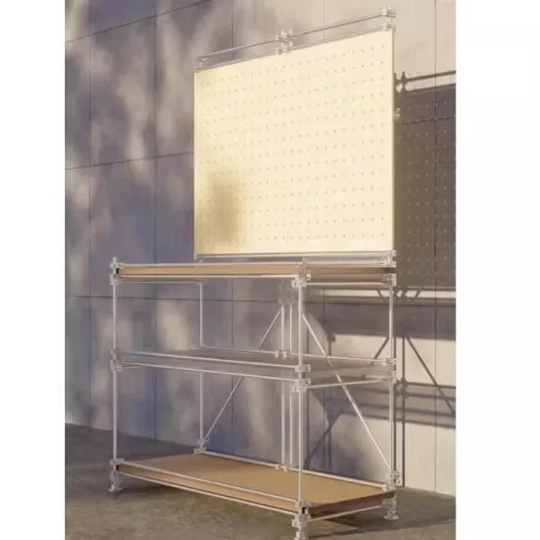 Shelf Commercial coffee shop display rack Light luxury optical axis hole board Multi-layer storage display rack